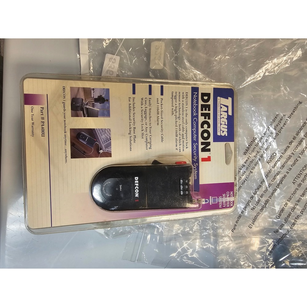 Targus DEFCON 1 Notebook Computer Security System Alarm Lock PA400U New